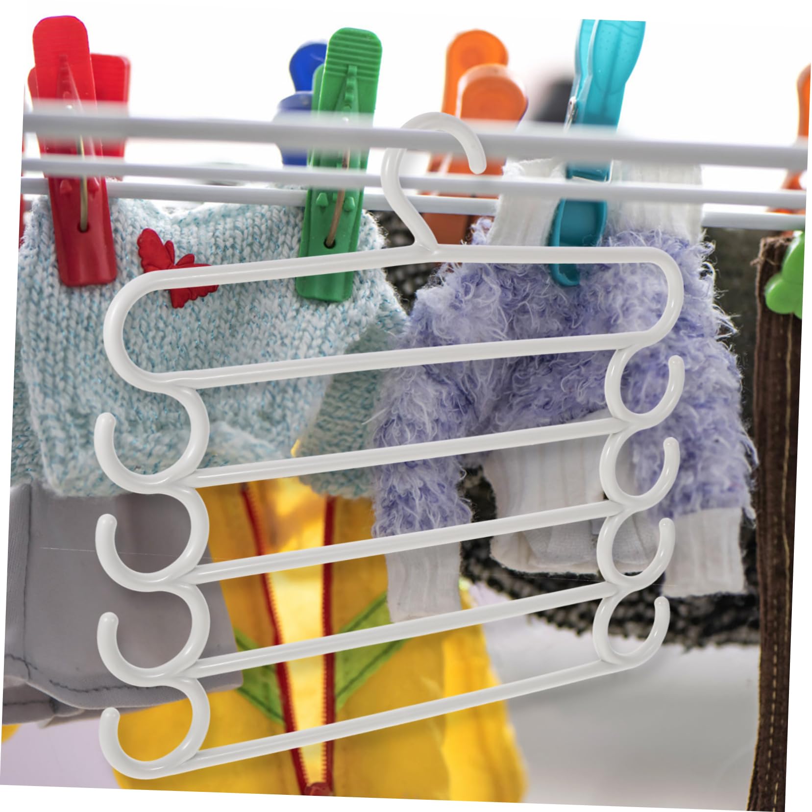 LABRIMP 5stücke Hosenbügel Mehrlagig Platzsparend für Schals Krawatten und Hosen Knitterfrei Mehrzweckbügel für Kleiderschrank