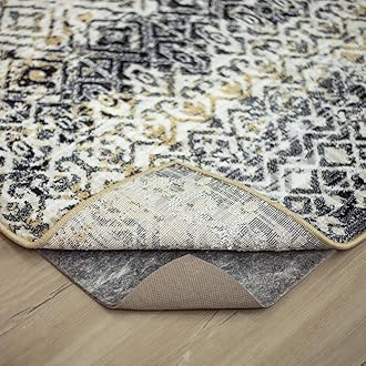 Mohawk Home 3' x 12' Non Slip Grip Rug Pad 3/8" Thick Dual Surface Felt Cushion + Rubber Gripper - Safe for All Floors