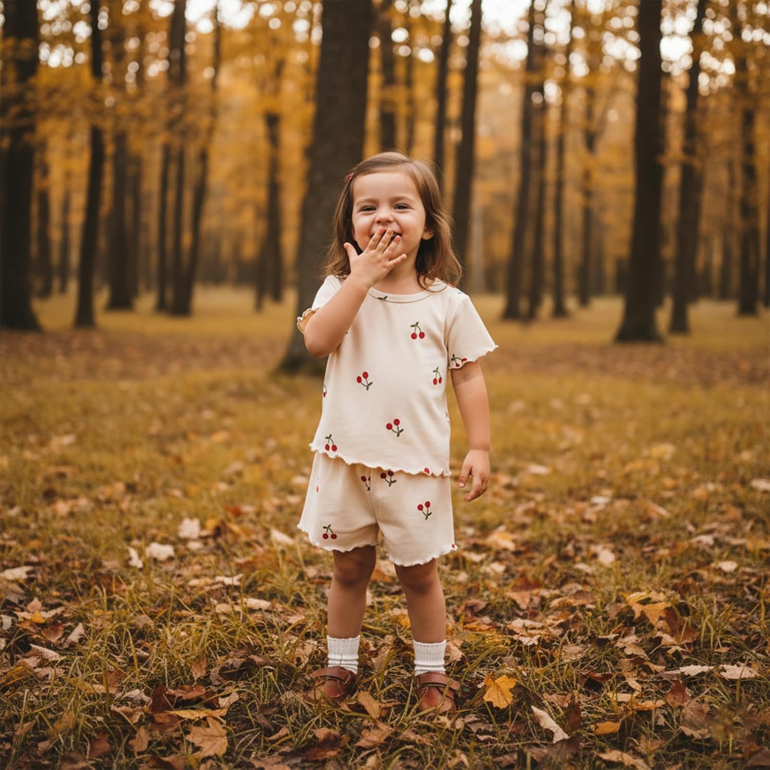 YINGISFITM Toddler Baby Girl Summer Clothes Daisy Dot Print Short Sleeve T Shirt + Shorts Sets Infant Cute Outfits - Image 2