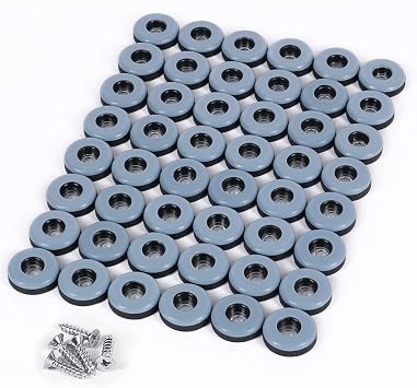 Teflon Furniture Sliders, 48pcs 1inch Reusable Furniture Glides with Screws for Carpet Tile Hardwood Grayish Blue