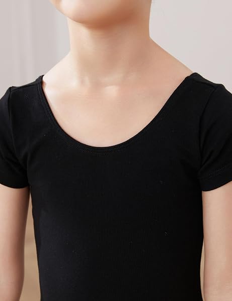 HIPPOSEUS Maillot de Ballet Danza para Niña Mangas Corta Ballet Body Leotardos Danza Clásico Gimnasia Ritmica, AM0019DX - 4