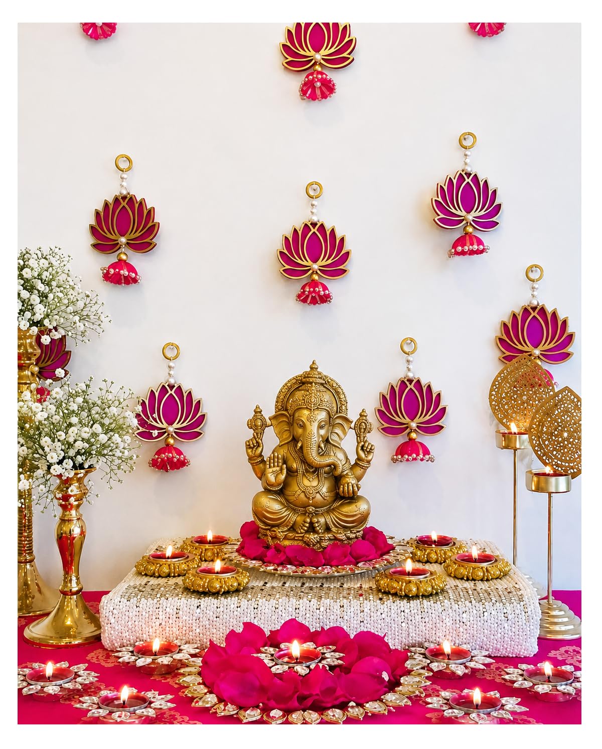 Bindian Pom Pom Chakri - Festive Wall Decor -12 Bindian Pom Pom Chakri - Festive Wall Decor -12