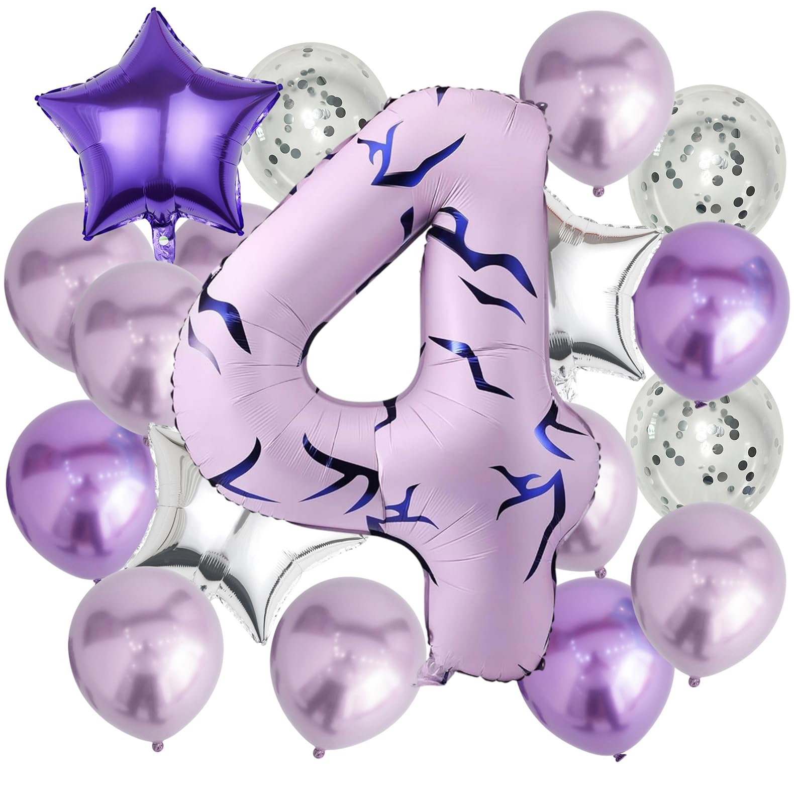 Korean Pop Purple Demon Energy Music Balloons Party Decorations (Number 4)
