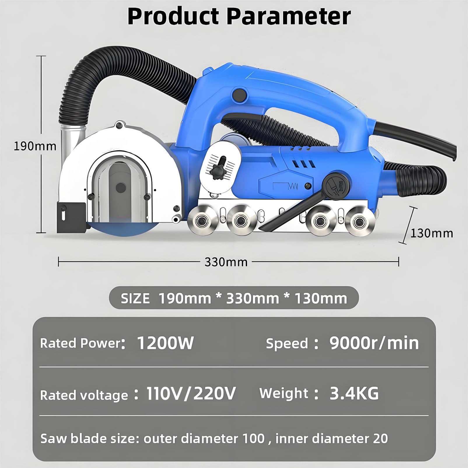 Limpiadora eléctrica de lechada de 1200 W, Herramienta eléctrica for Quitar lechada,y 9000 RPM con hoja de diamante para una limpieza eficiente entre azulejos y suelos Duchas Y Bañeras