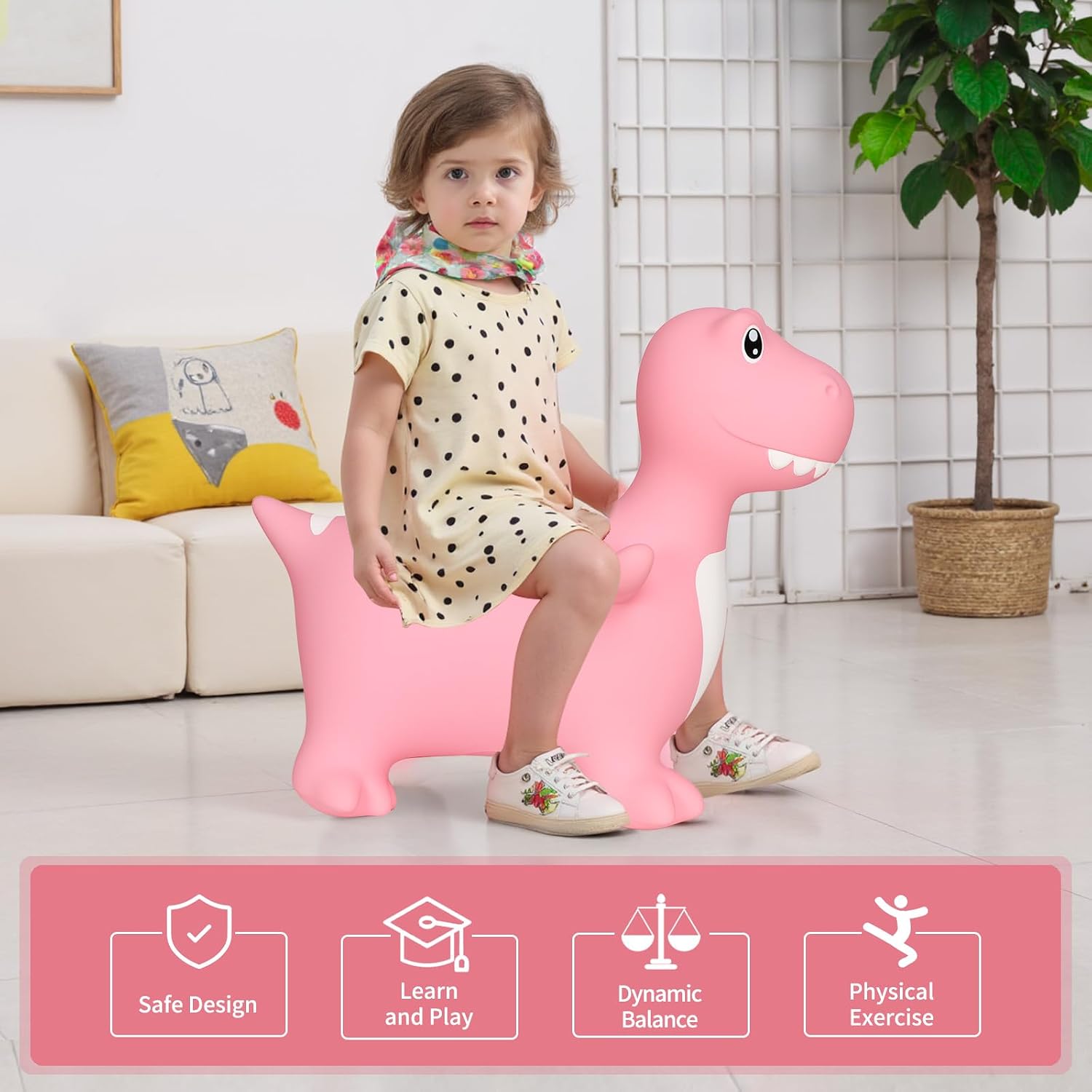INPANY Bouncy Horse, Dinosaur Hopper Toys for Boys, Gifts Toy for Kid image 5