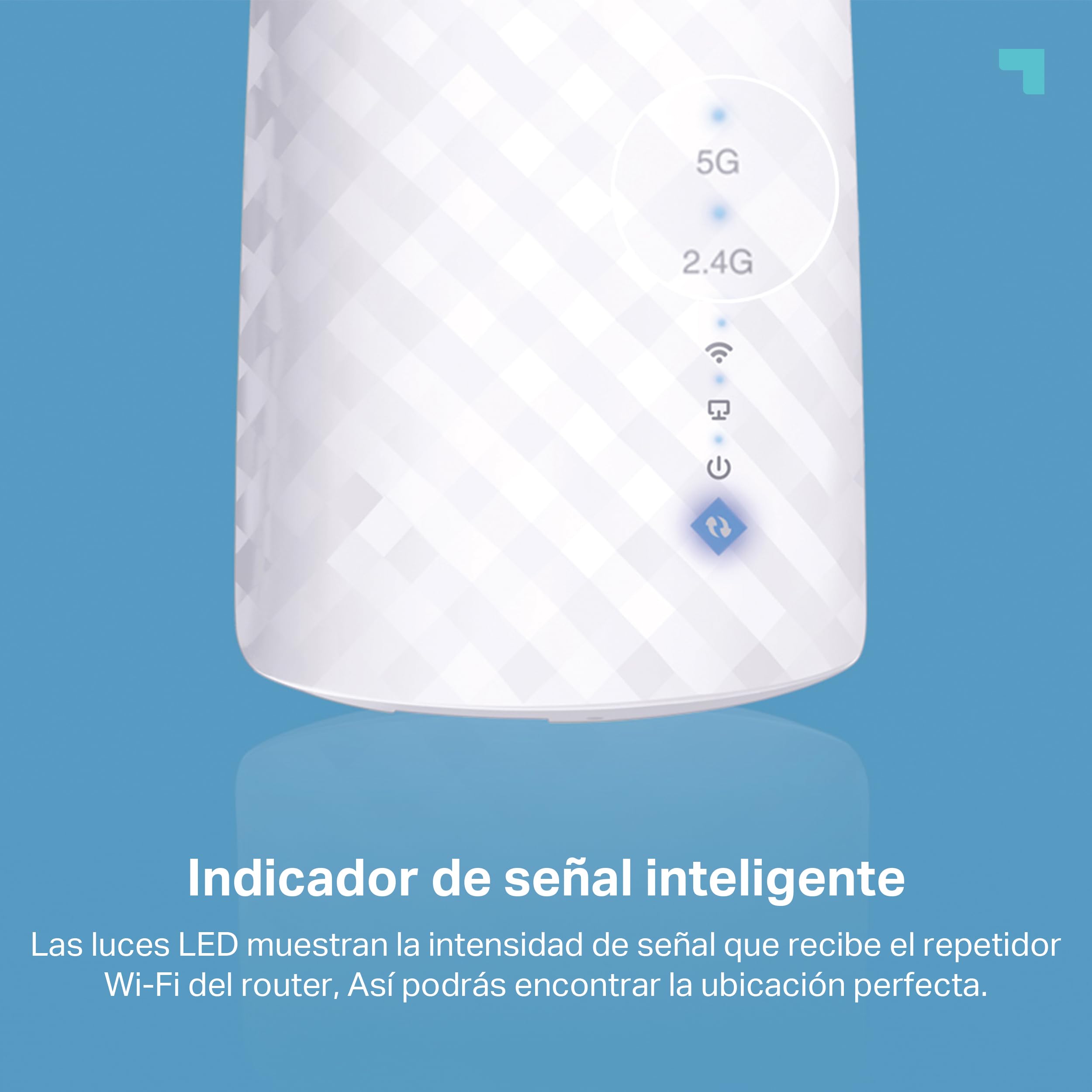 TP-Link RE190 AC750 - Amplificador Señal WiFi, 433Mbps en 5GHz 300Mbps en 2.4GHz con EU Enchufe, WPS, Indicador LED de Señal, Antenas Internas, Blanco — view 6