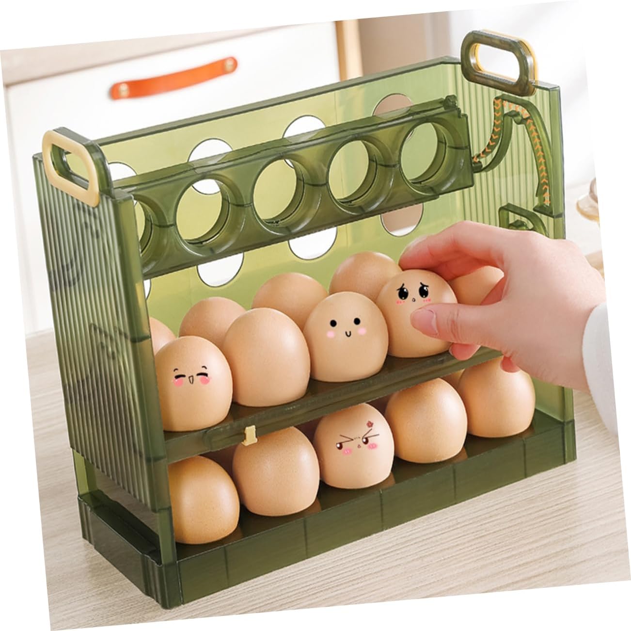 ABOOFAN Three-layer Storage Container Capacity Holder for Refrigerator to Keep Fresh for Kitchen Organization and Space Saving