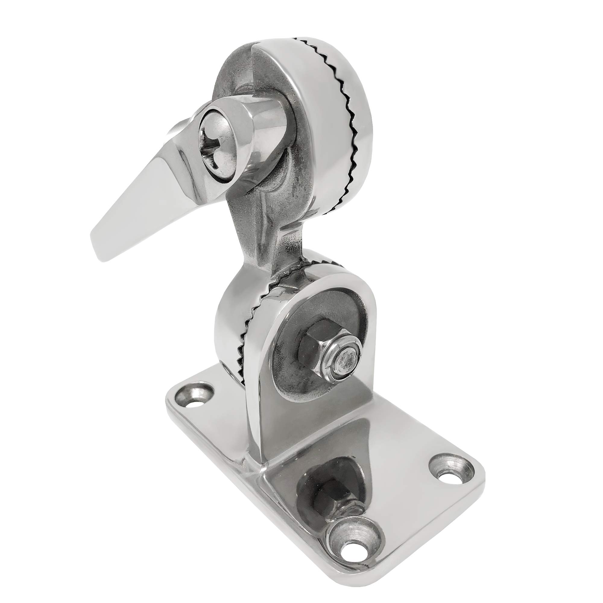 Acouto VHF Marine Antenna Ratchet Mount - Stainless Steel Adjustable Base For Boat Rail Or Deck - View #6