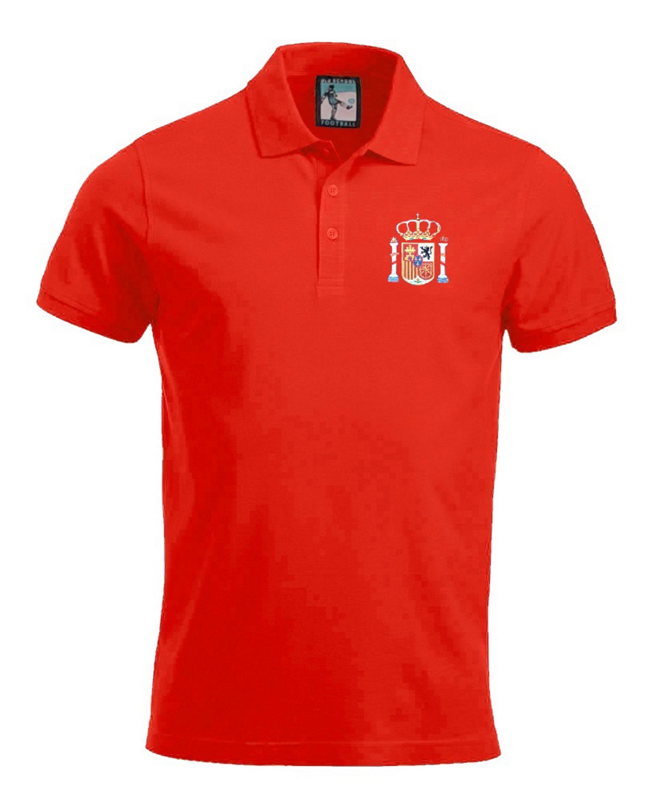 Spain Retro Football Polo Embroidered Logo
