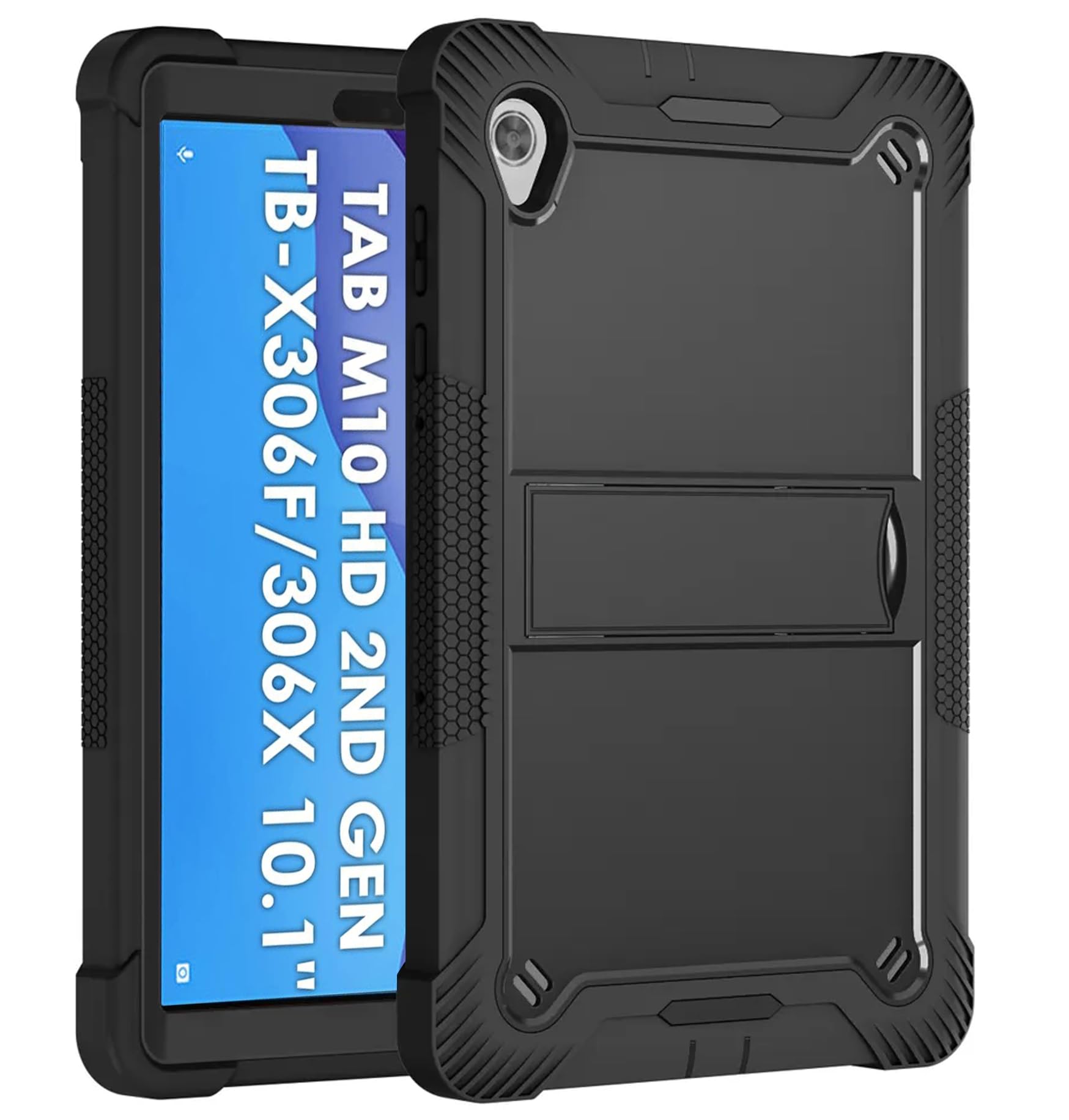 TGK Slim Heavy Duty Shockproof Protection Kickstand Hybrid Tablet Case Cover for Lenovo Tab M10 HD 2nd Gen TB-X306X / Smart Tab M10 HD 2nd Gen TB-X306F, Black (B0CJQ7W2R1) Amazon Price History, Amazon Price Tracker