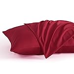 NTBAY Toddler Pillow Cases Set of 2, 2 Pack Brushed Microfiber 14x20 Pillow Cases, Soft, Wrinkle, Fade, Stain Resistant Wine Red Pillow Cases with Envelope Closure, 14x20 Inches, Wine Red