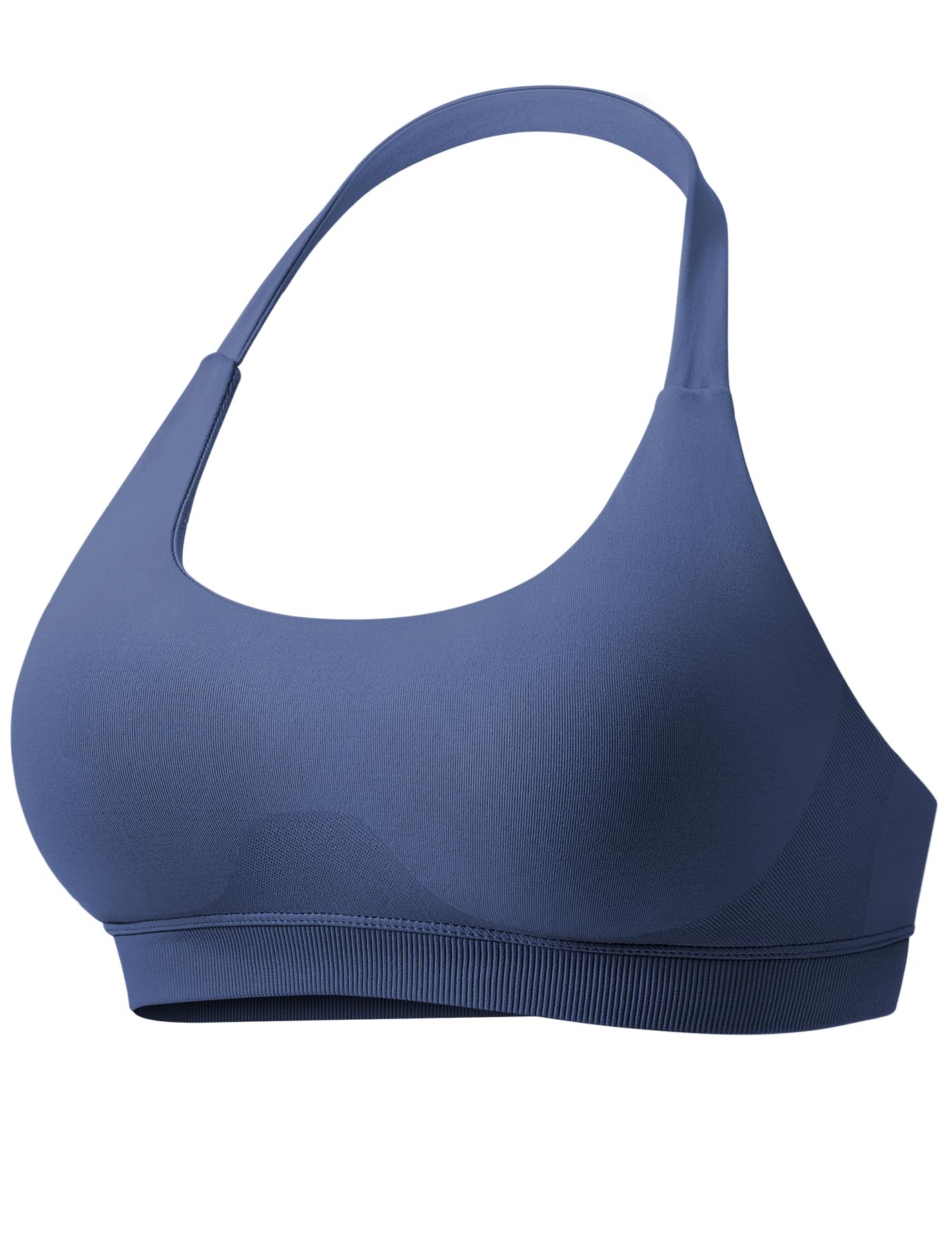 VOYJOY Women Workout Impact Bras Medium Low Support Halter Sports Bra | Seamless, Open Back, Gym Bra, Padded Yoga Crop Top