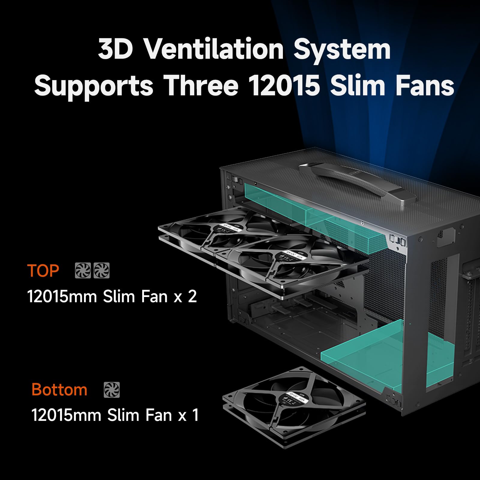 PCCOOLER K101 Mesh 3F GY Mini-ITX avec Riser PCIe 4.0, Panneau Mesh, Support GPU 340mm, SFX PSU， CPU 68mm, Double USB 3.0 & Type-C, 3 Ventilateurs 120mm Inclus, poignée - 3