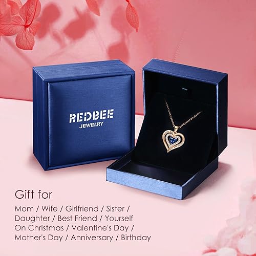 Miniatura 5 de REDBEE Necklaces for Women Birthstone Heart Necklace Jewelry for Wife Girlfriend Woman Necklace