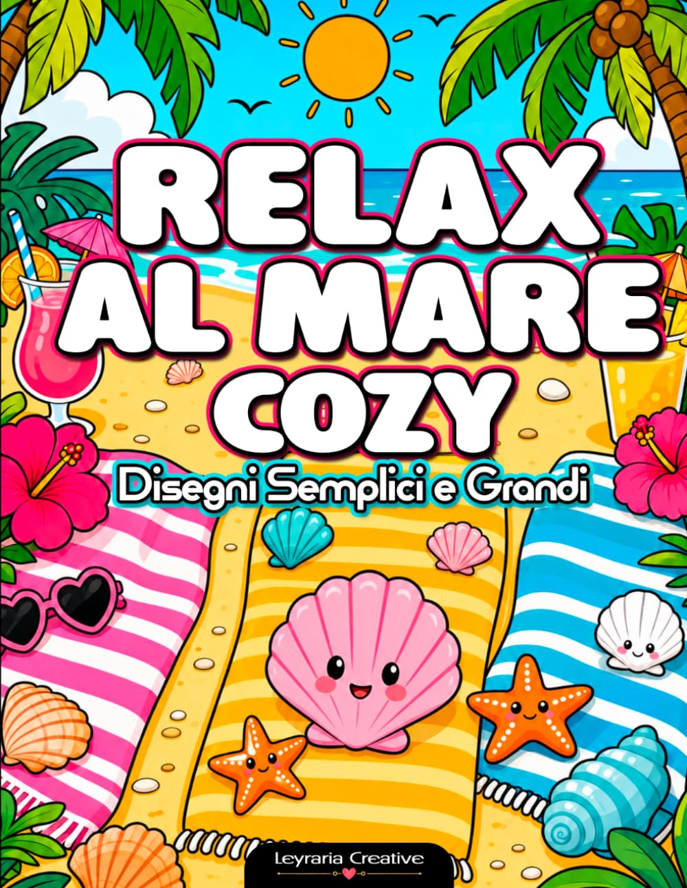 Relax al Mare Cozy: Disegni Semplici e Grandi