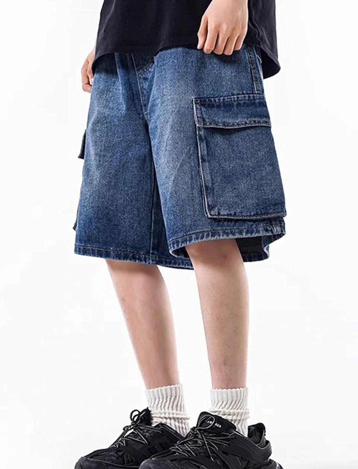Y2k Baggy Jorts Men Baggy Jeans Shorts Relaxed Fit Cargo Shorts Hip Hop Demin Shorts Vintage Streetwear Jeans - Image 2