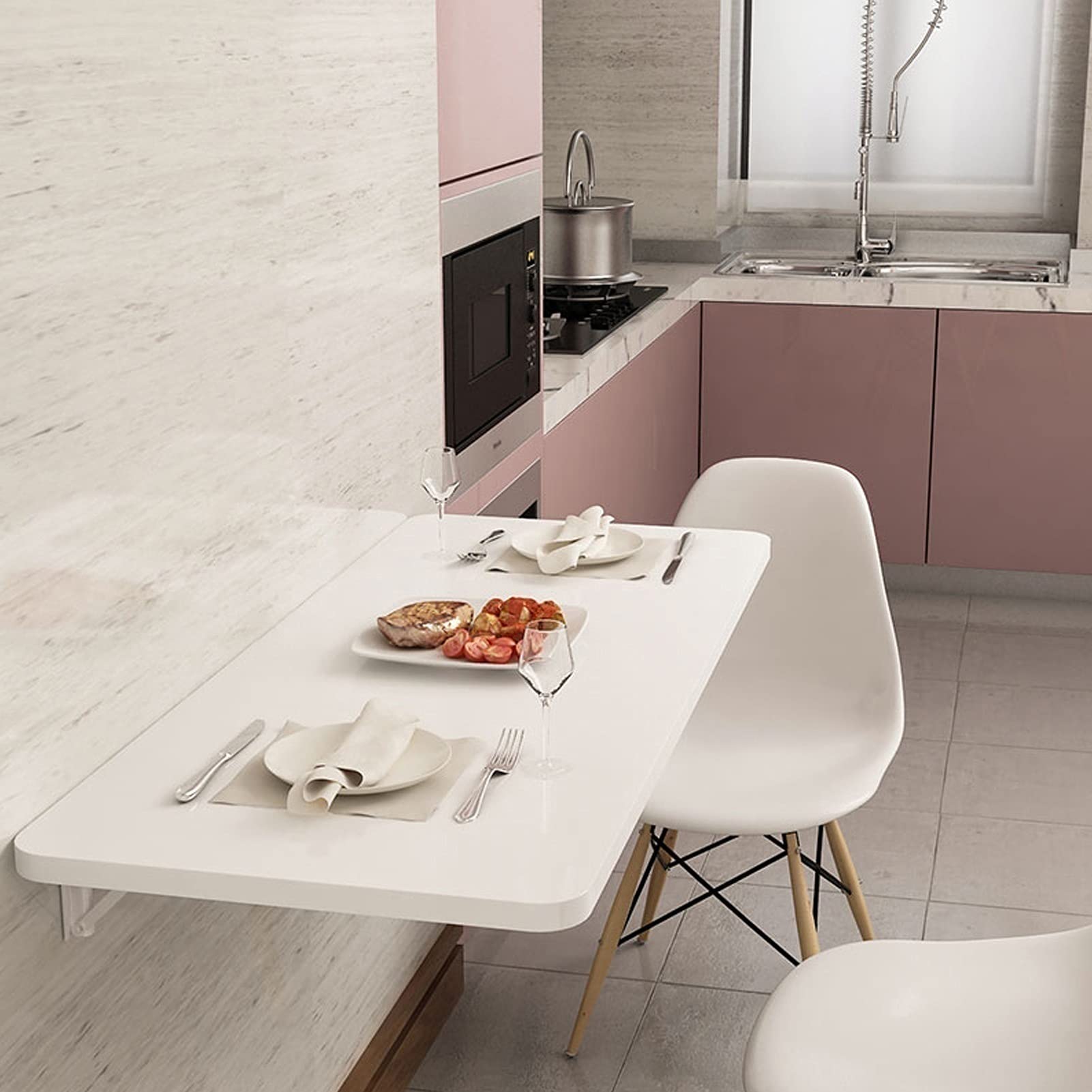 Amazon｜壁掛け式折りたたみ式デスクテーブル ホワイト、ホーム