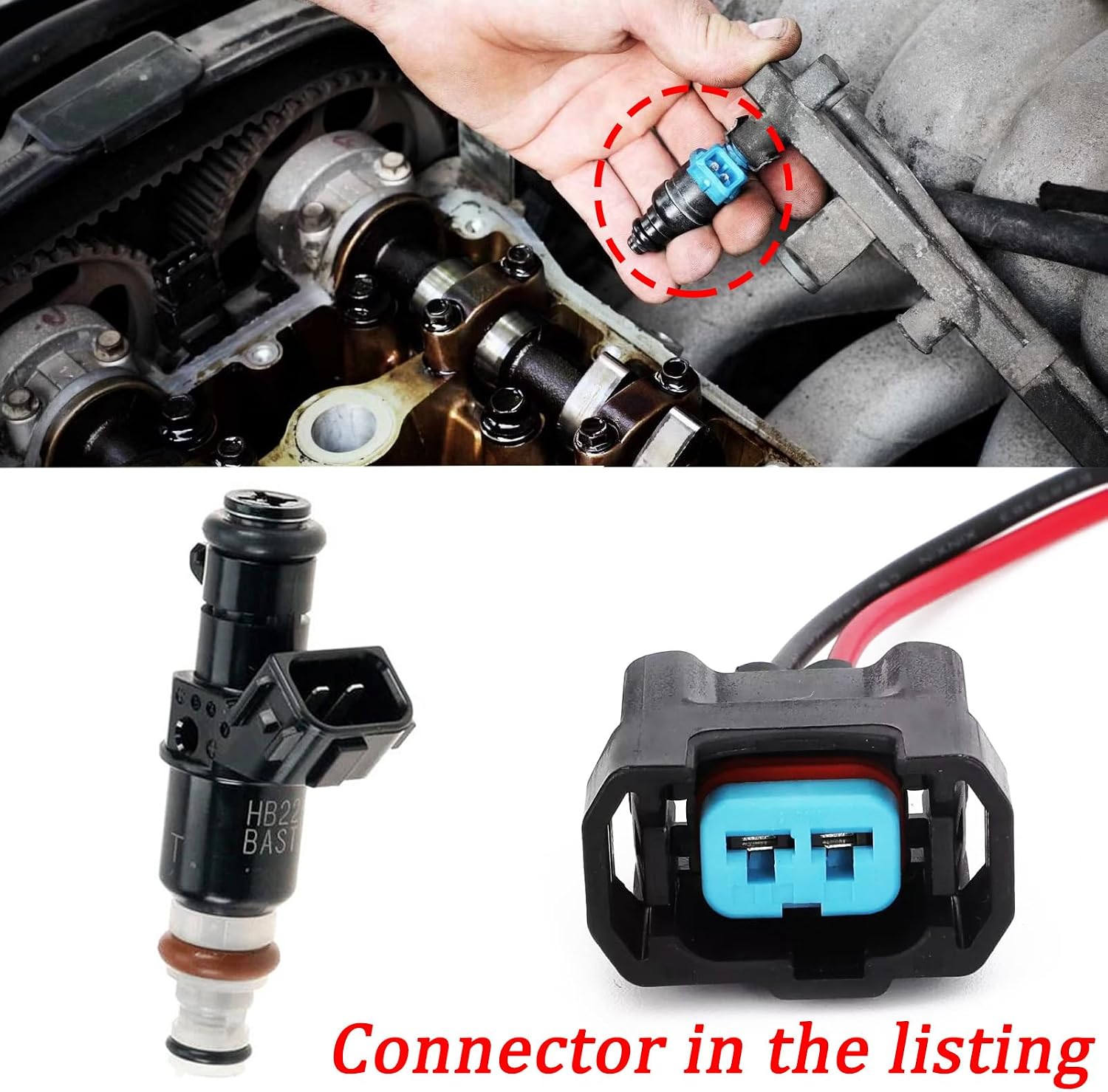 6PCS Fuel Injector Connector Plug Pigtail Wiring Harness for Honda Accord Odyssey Pilot Ridgeline V6 Engine for Acura TL CL MDX NSX RL Saturn Vue 6 fit Chevy Silverado 3500 Replaced 89046626A FJ339