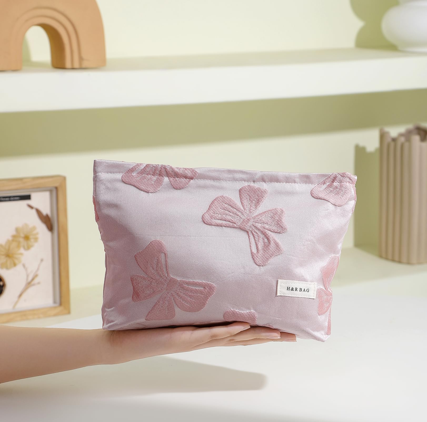 ONEGenug Makeup Bag, Set 2 Cosmetic Bags, Portable Pencil Case Makeup Pouch Travel Essentials Toiletry Bags for Women Girls - Image 3