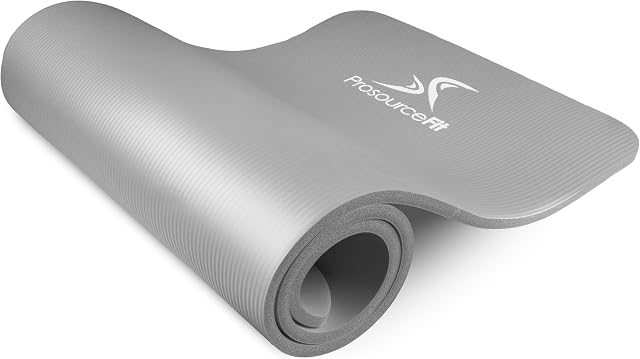 ProsourceFit 1 in and 1/2in Extra Thick Yoga Pilates Exercise Mat, Padded Workout Mat for Home, Non-Sip Yoga Mat for Men and Women