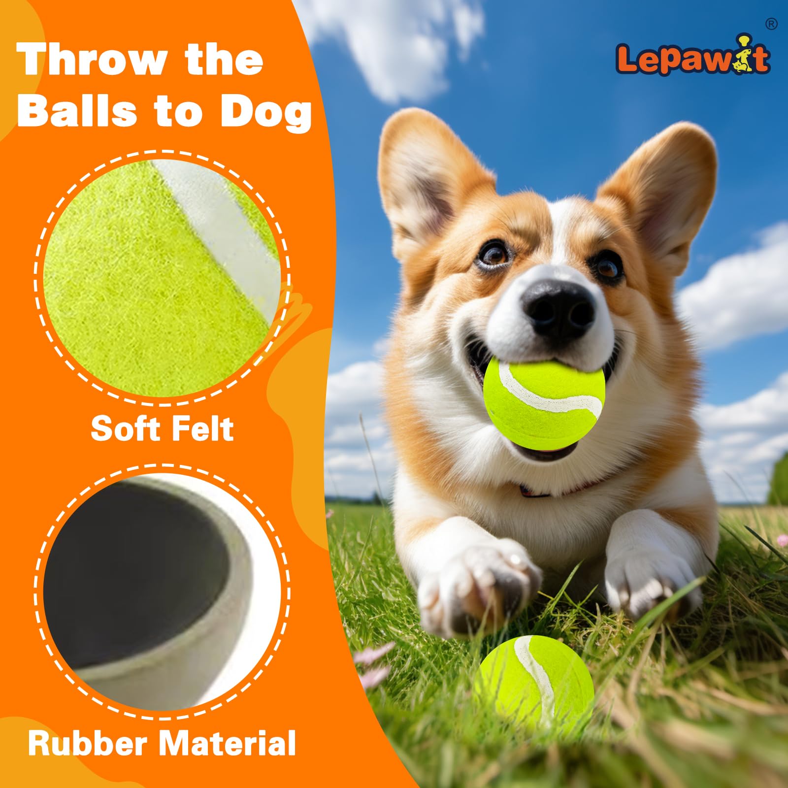 Juguetes chirriantes para perros, lindos juguetes interactivos para perros con dos bolas para perros pequeños, medianos y grandes