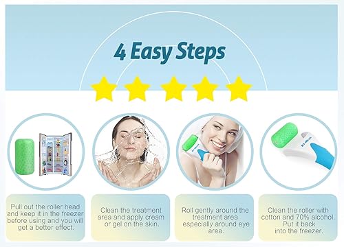 Miniatura 6 de ESARORA Rodillo de hielo para cara y ojos, para la hinchazón, migraña, alivio del dolor y lesiones menores, productos para el cuidado de la piel