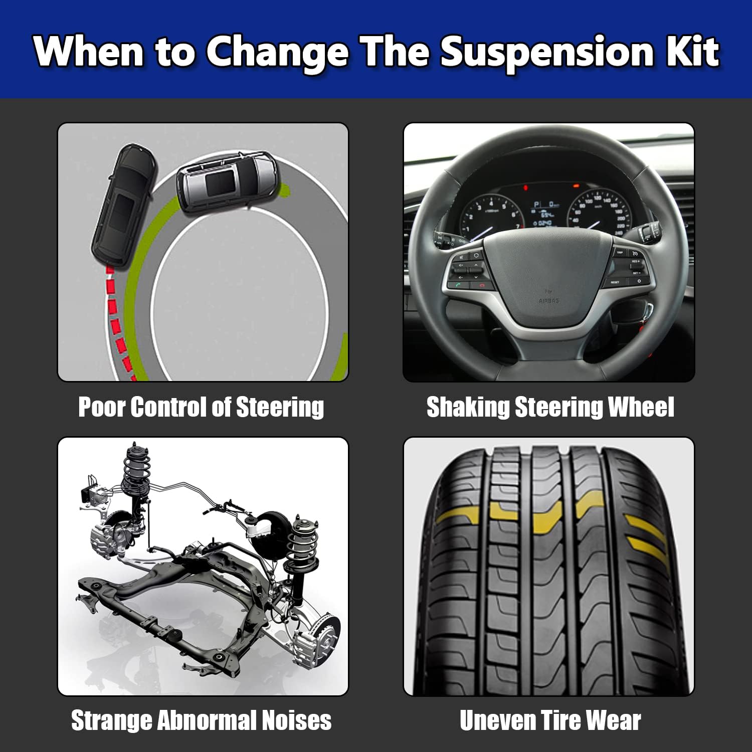 Suspension Kit, Replacement For Front Lower Control Arm With Ball Joint Compatible With 2016-2021 Honda Pilot, 2014-2020 Acura MDX, 2019-2021 Honda Passport