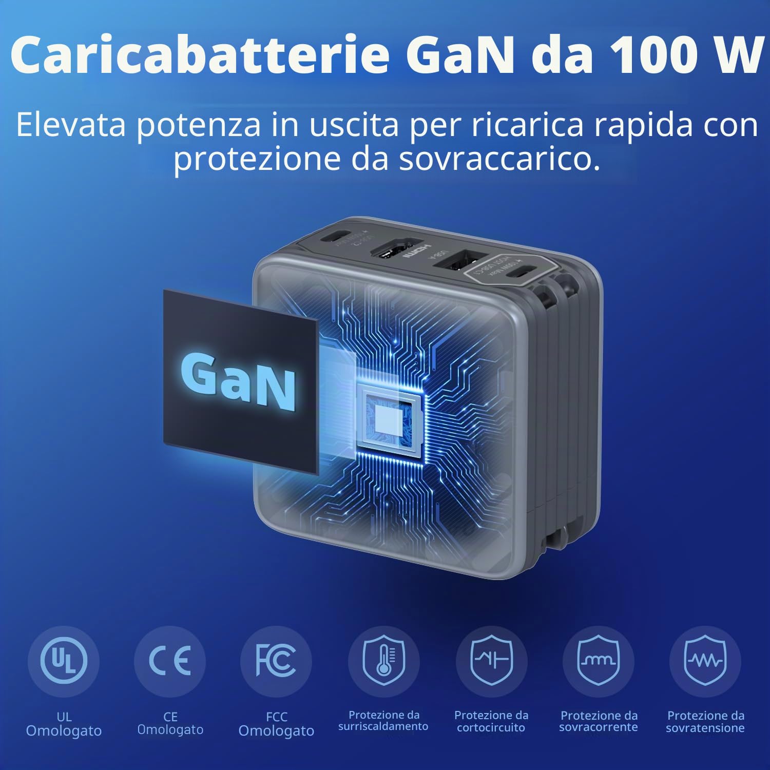 AVerMedia Caricatore Portatile per Nintendo Switch, Ricarica Rapida GaN da 100W, Docking Station HDMI 4K60 per TV, iPhone, iPad, Laptop, PC, Accessori Gaming, Adattatori UK & EU Inclusi, CORE GO GC313