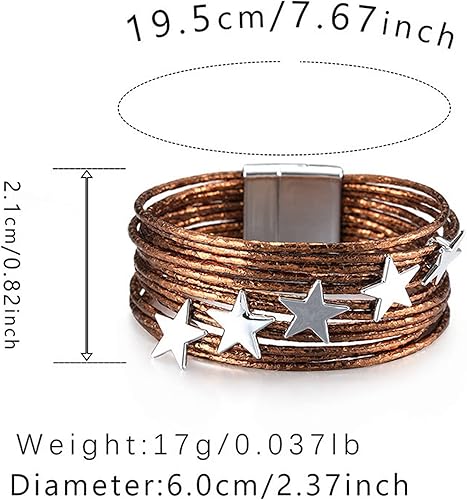 Miniatura 3 de Pulseras con dije para mujer, juego de pulseras de cuero para hombres y niñas, pulsera de cierre magnético para mujeres, joyas, pulseras bohemias,