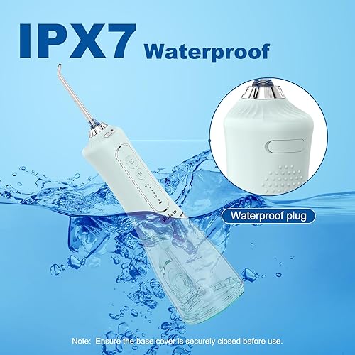 Miniatura 6 de Irrigador dental inalámbrico de 10.08 fl oz (10.1 fl oz) con 5 modos, 5 puntas de chorro, limpiador de dientes impermeable IPX7 para el cuidado de