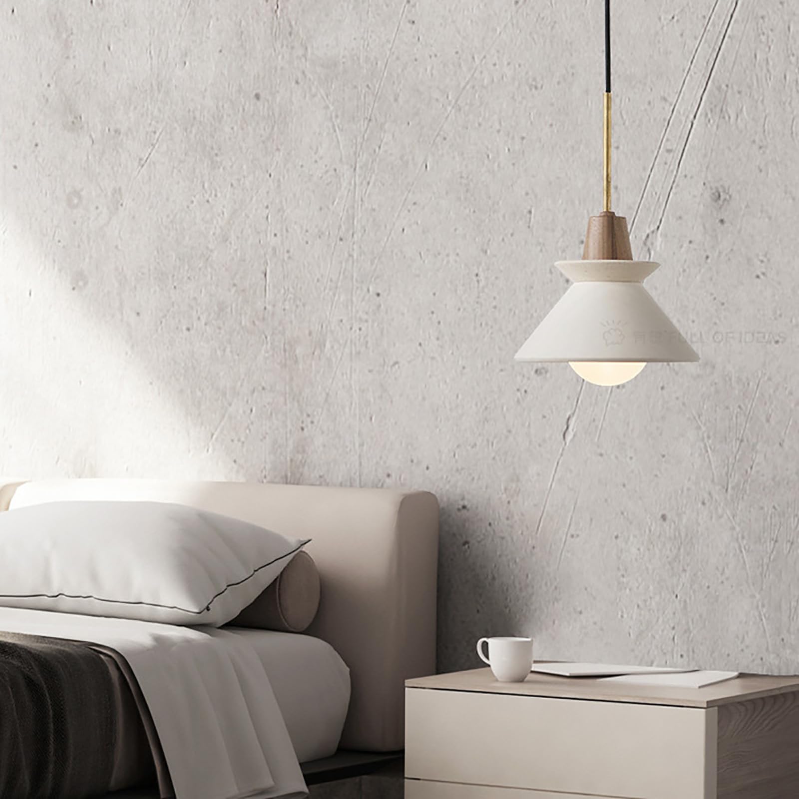 Mini lámpara colgante de hormigón, Moderna, 1 Luz para Isla de cocina, Cemento Industrial, lámparas colgantes modernas E26, accesorio de iluminación para cocina, Bar y dormitorio.