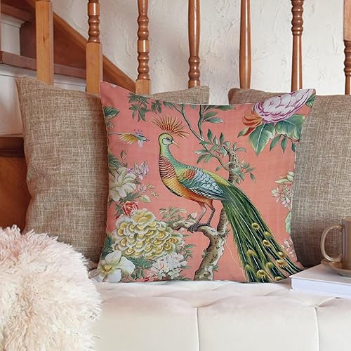 Vista 89 de ArogGeld Chinoiserie - Fundas de cojín asiáticas con diseño de flores blancas y verdes, funda de almohada Chinoiserie Floral con hojas verdes