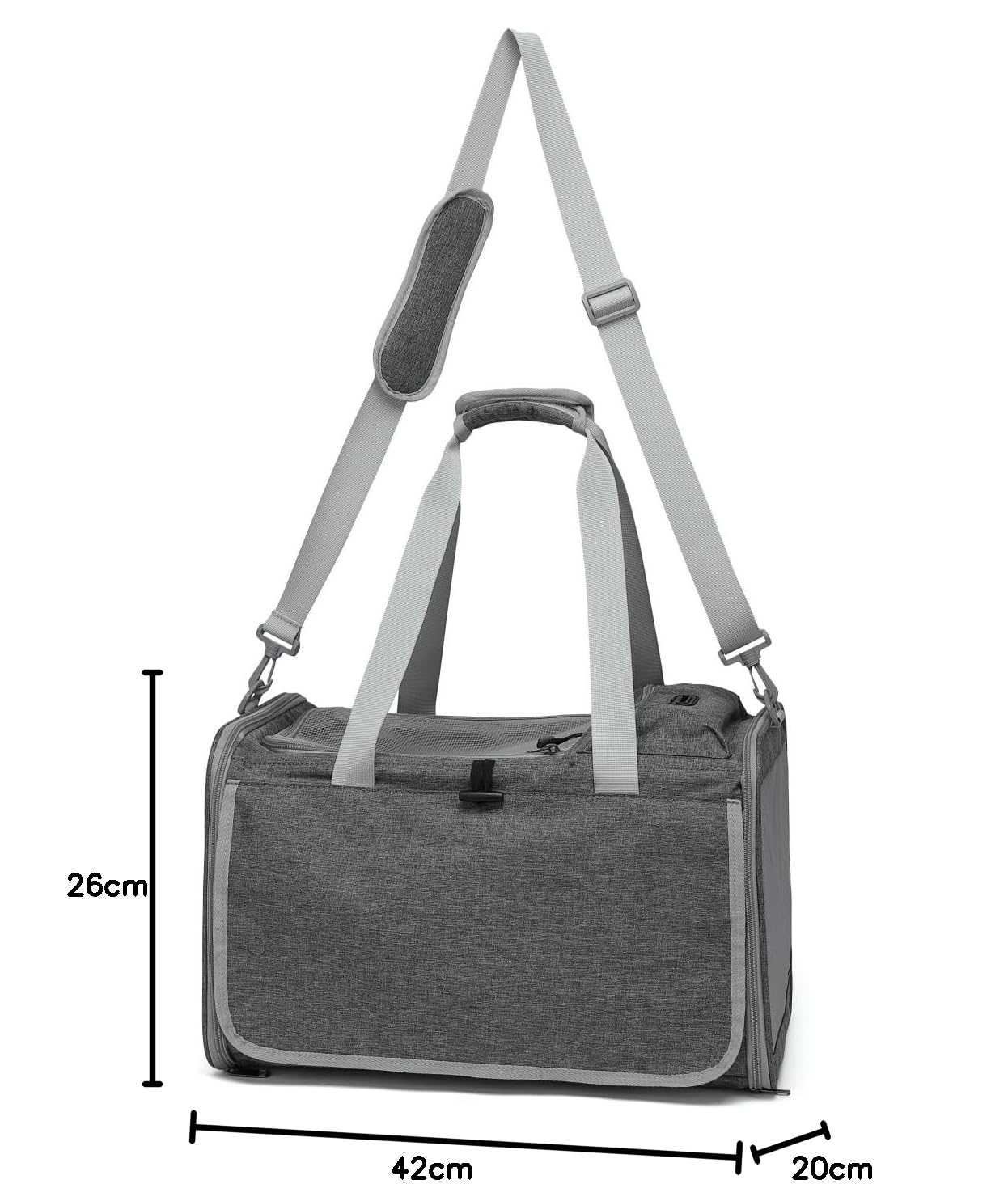 Sac de Transport pour Chat Chien 8kg, Sac Bandoulière Porté Transporteur Souple pour Petit Animal, Portable Pliable Spacieux et Respirant, Caisse Léger pour Voyage Airline Approuvé