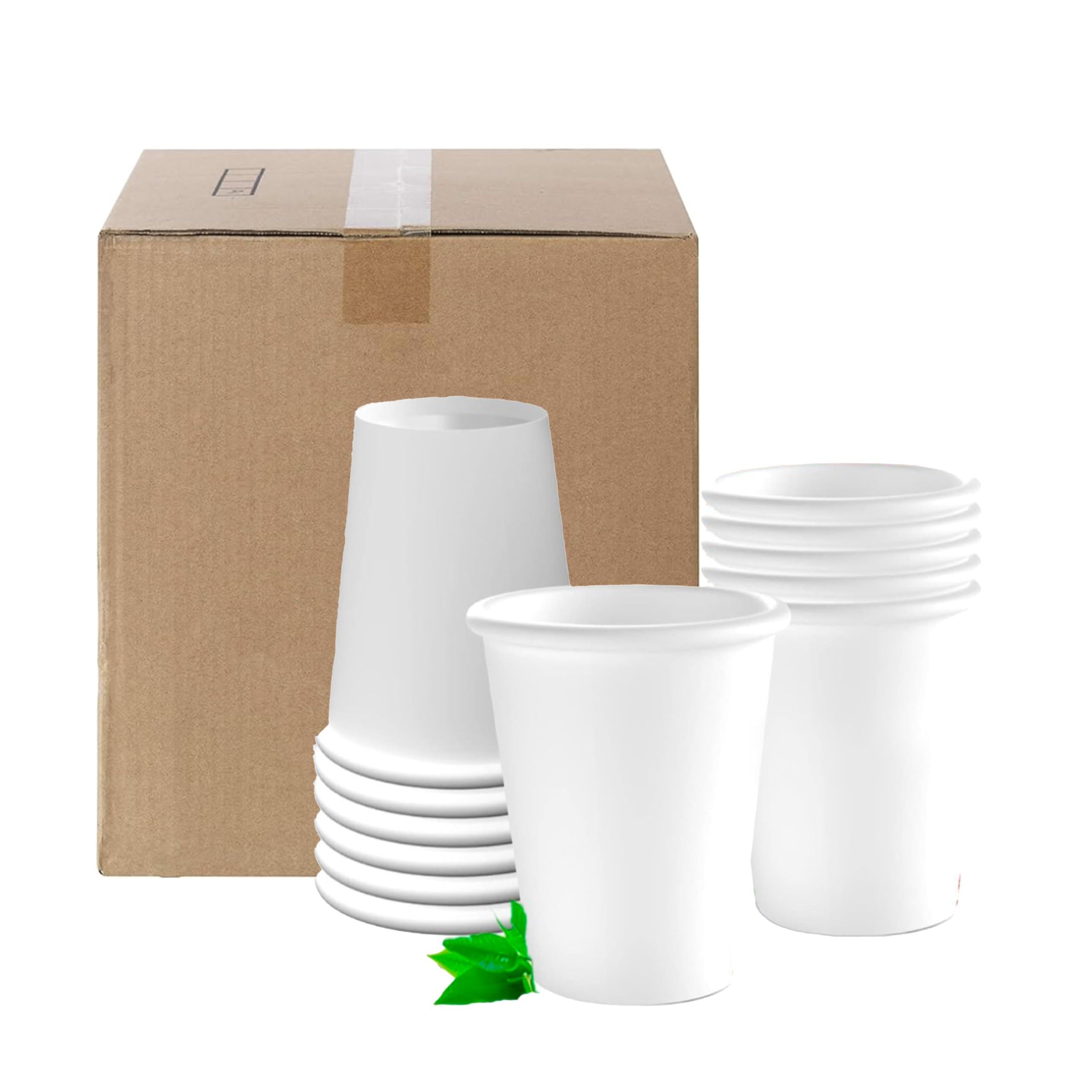 DETERMONDO Bicchieri in Carta 180 ml, 500 Pezzi, Bianchi, Monouso Compostabili, Ecologici e Biodegradabili, Per Acqua, Resistenti per Bevande Fredde e Calde, Ideali per Eventi, Feste, Catering