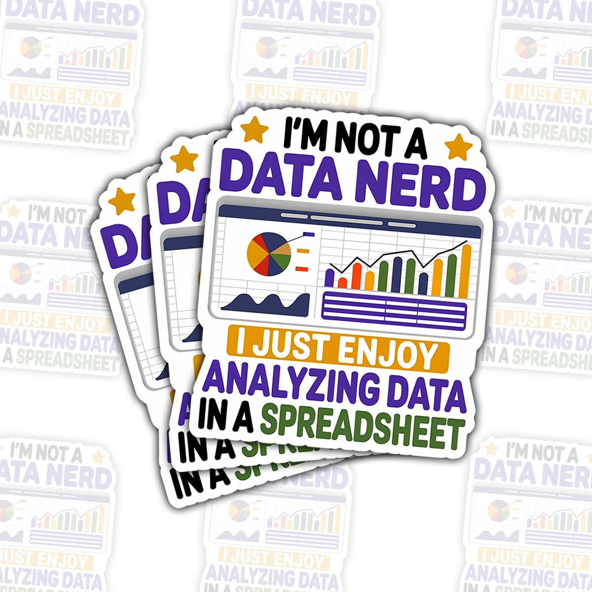 Calcomanías I'm Not A Data Nerd impermeables: decora tu laptop y evita confusiones de termos