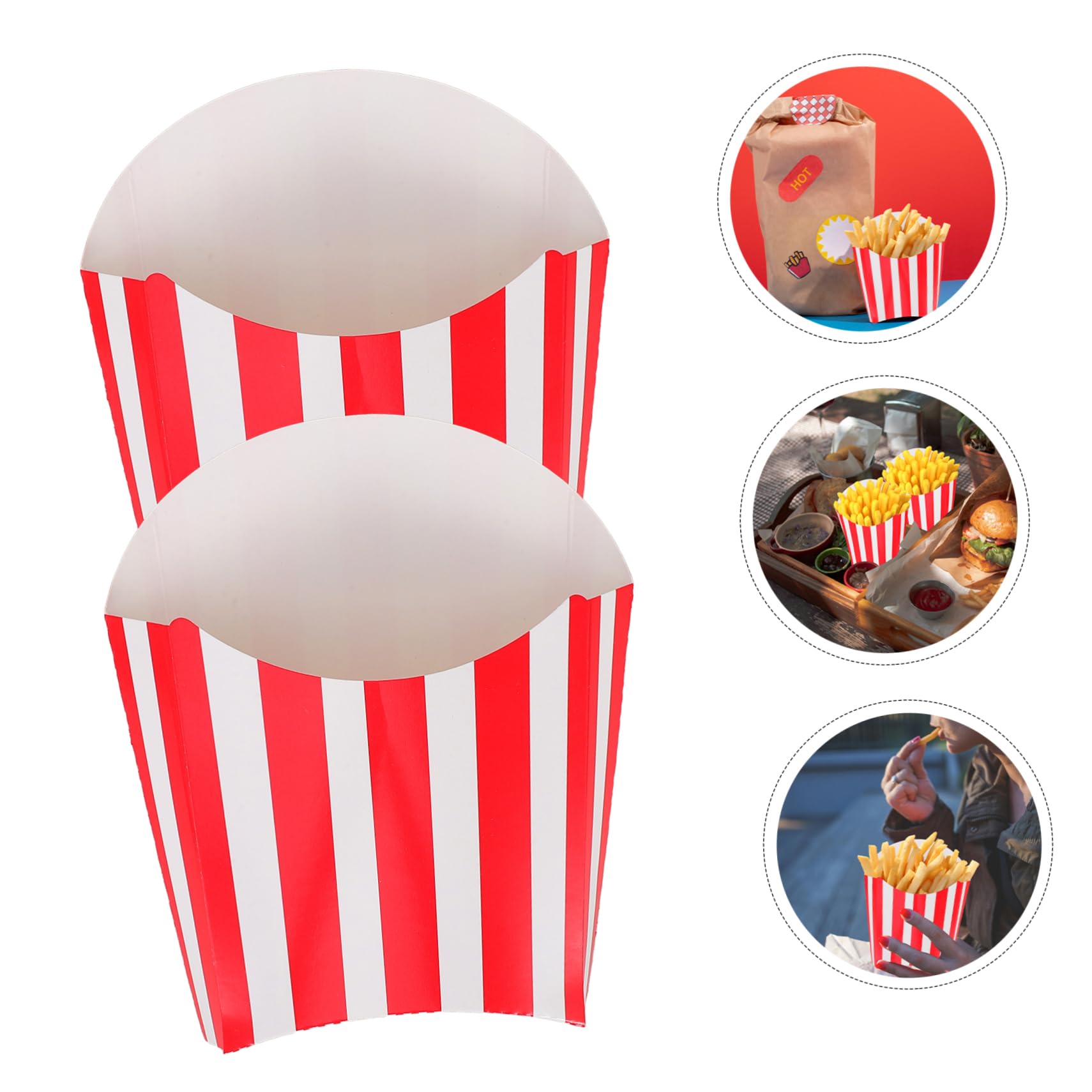 Amosfun 200 Stk Pommes-box Popcorn-boxen Snackbehälter Popcornmais Lebensmittelbehälter Popcornschachteln Backen Party-snack-behälter Boxen Für Pommes Frites Party-popcorn-halter Papier