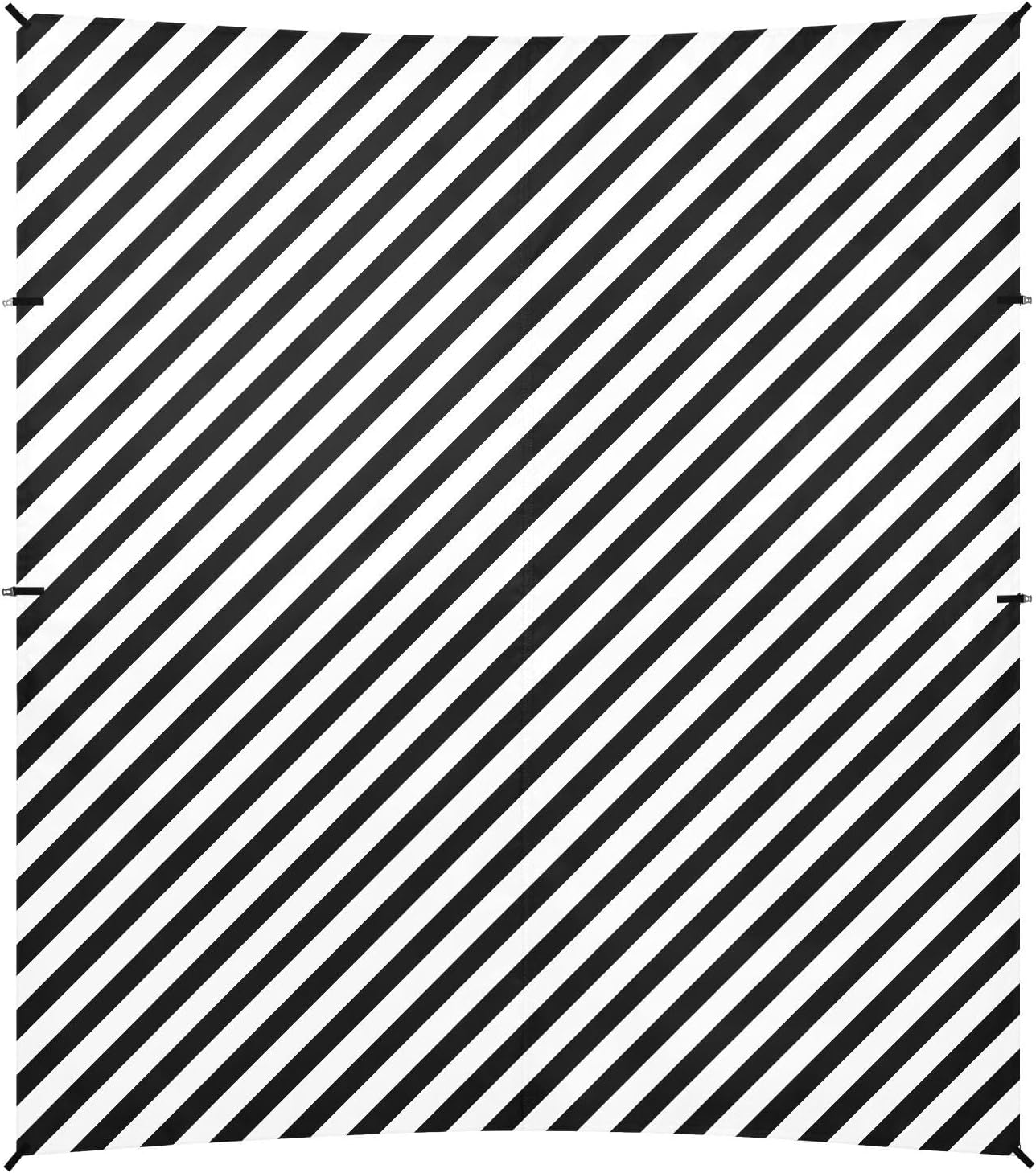 ALAZA Slanted Stripe Beach Tent Sun Shelter UPF50+ Protection Beach Shade Canopy w/ 4 Sandbags for Outdoor Camping, Fishing, Backyard Fun, Picnic, 10x9 ft