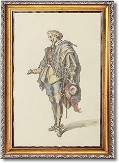 Framed 17th Century Nobleman Portrait Canvas Print Art Vintage Wall Art Pictures Wall Decor Painting Elegant Home Decor Decoration for Living Room Office (RetroFramed,12L x 16W)