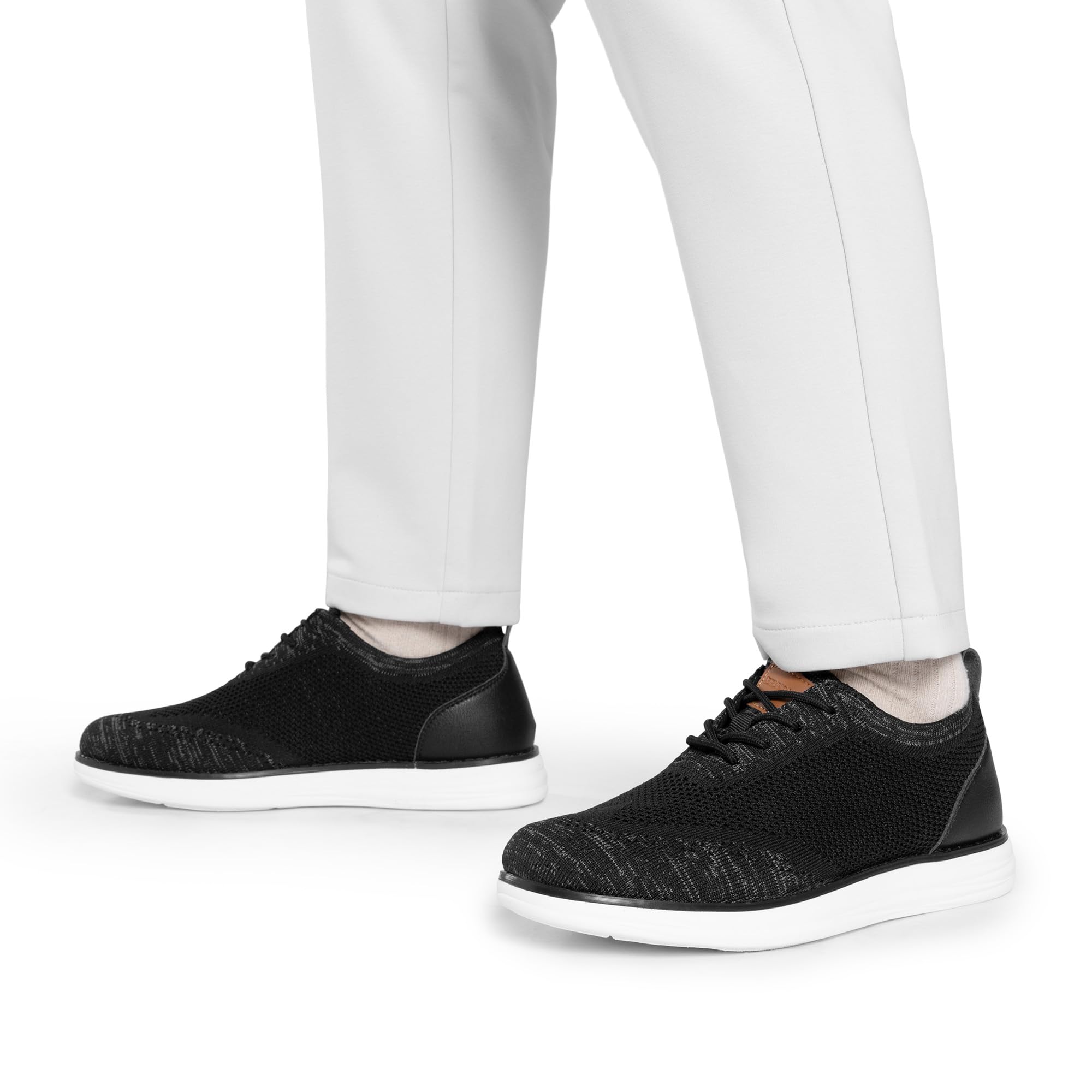 Bruno Marc Zapatos de Cordones Transpirables Zapatillas de Vestir Oxfords Clásico Formales Derby para Hombre Verano Casuales,Size 46,Gris/Negro,GRAND-02