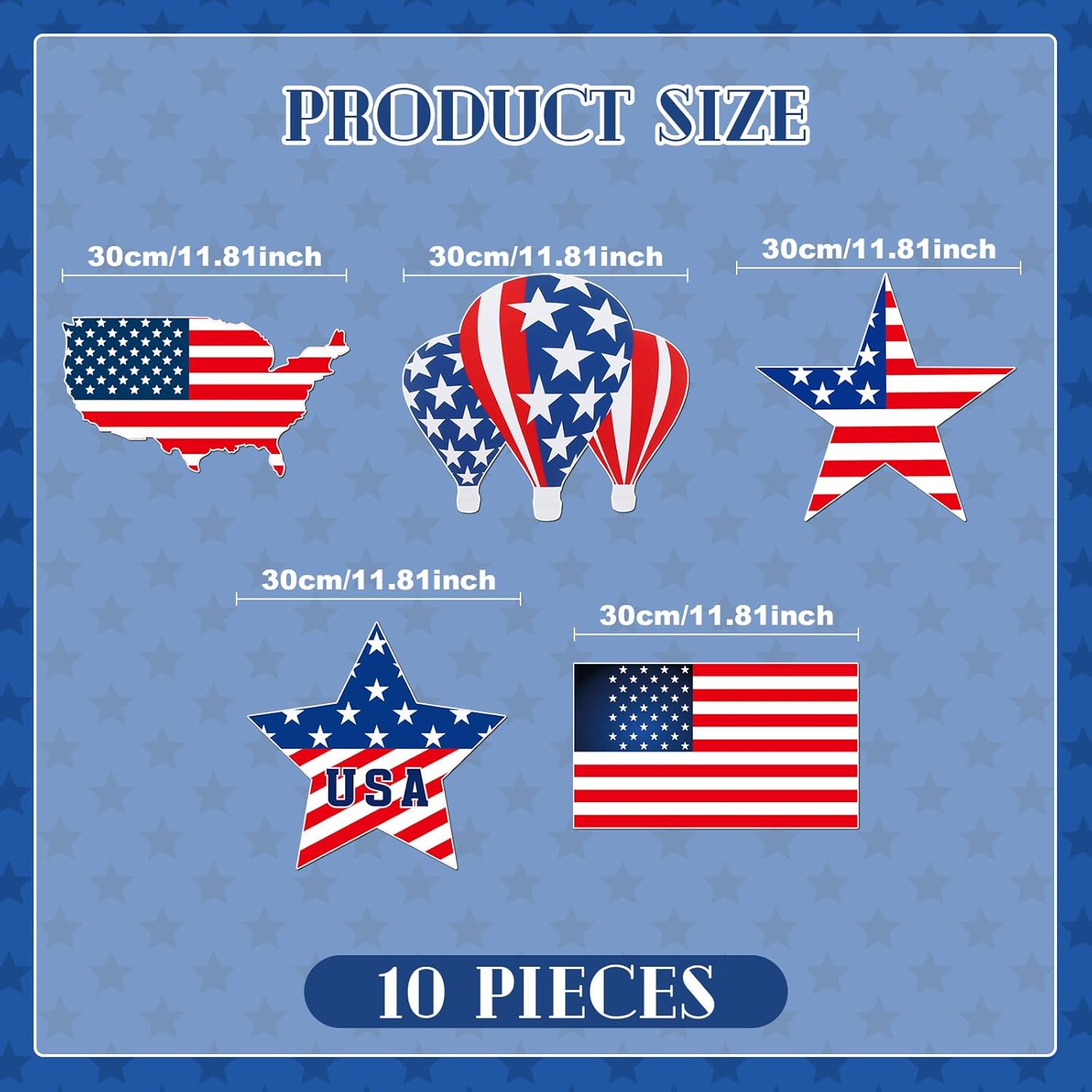 Crtiin 10 Pcs Us Patriotic Garage Door Magnets 250th Anniversary 4th of July Red White Blue Stars Map Flag Garage Door Decal Sticker Decorations for Memorial Independence Day Home Car Yard Decor