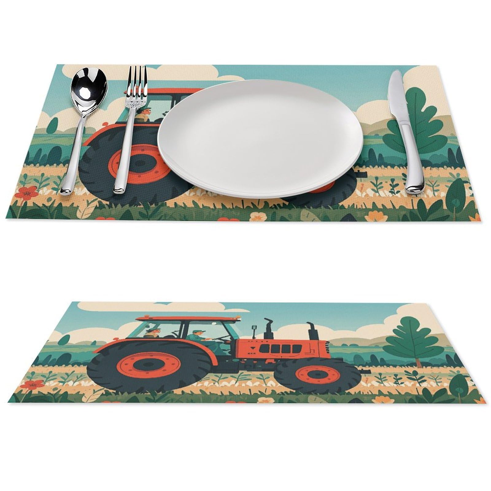 Tapis de table lavable Tractor Farming pour protéger des taches