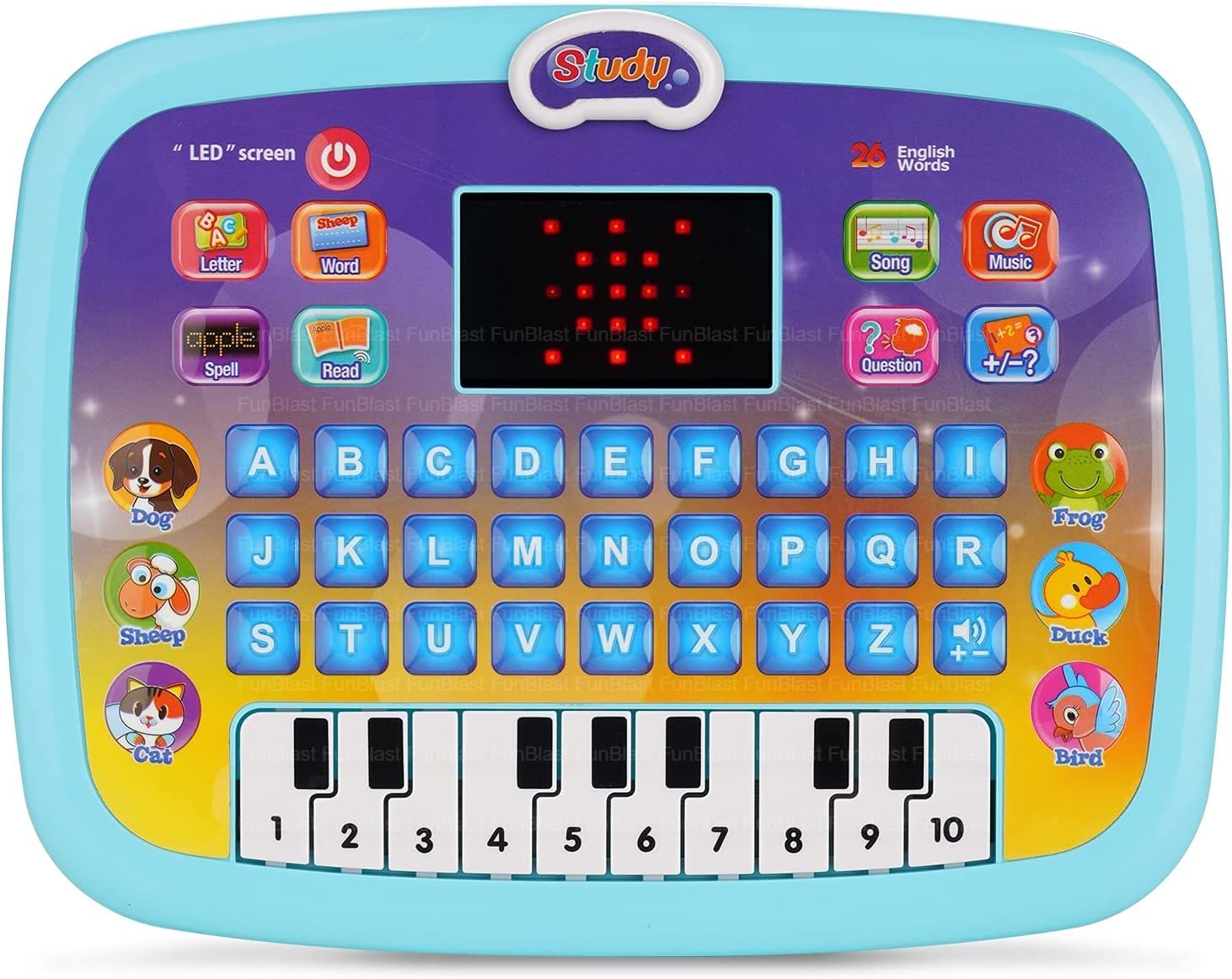 FunBlast Laptop for Kids, Learning Computer for Kids, Laptop Toy, ABC Learning Computer for 3 Year Old Boys and Girls Learning Alphabet and Numbers with Piano, LED Display & Music (Blue) (B0BRB7N9XS) Amazon Price History, Amazon Price Tracker