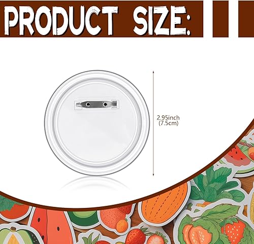 Miniatura 2 de Wpxmer Paquete de 16 insignias de botón de acrílico de 3 pulgadas, botón de plástico transparente para manualidades con alfiler, botones redondos