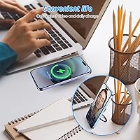 Vista 4 de WixGear Magsafe - Soporte de cargador con organizador de cable integrado, soporte para teléfono MagSafe, solución de carga conveniente con soporte
