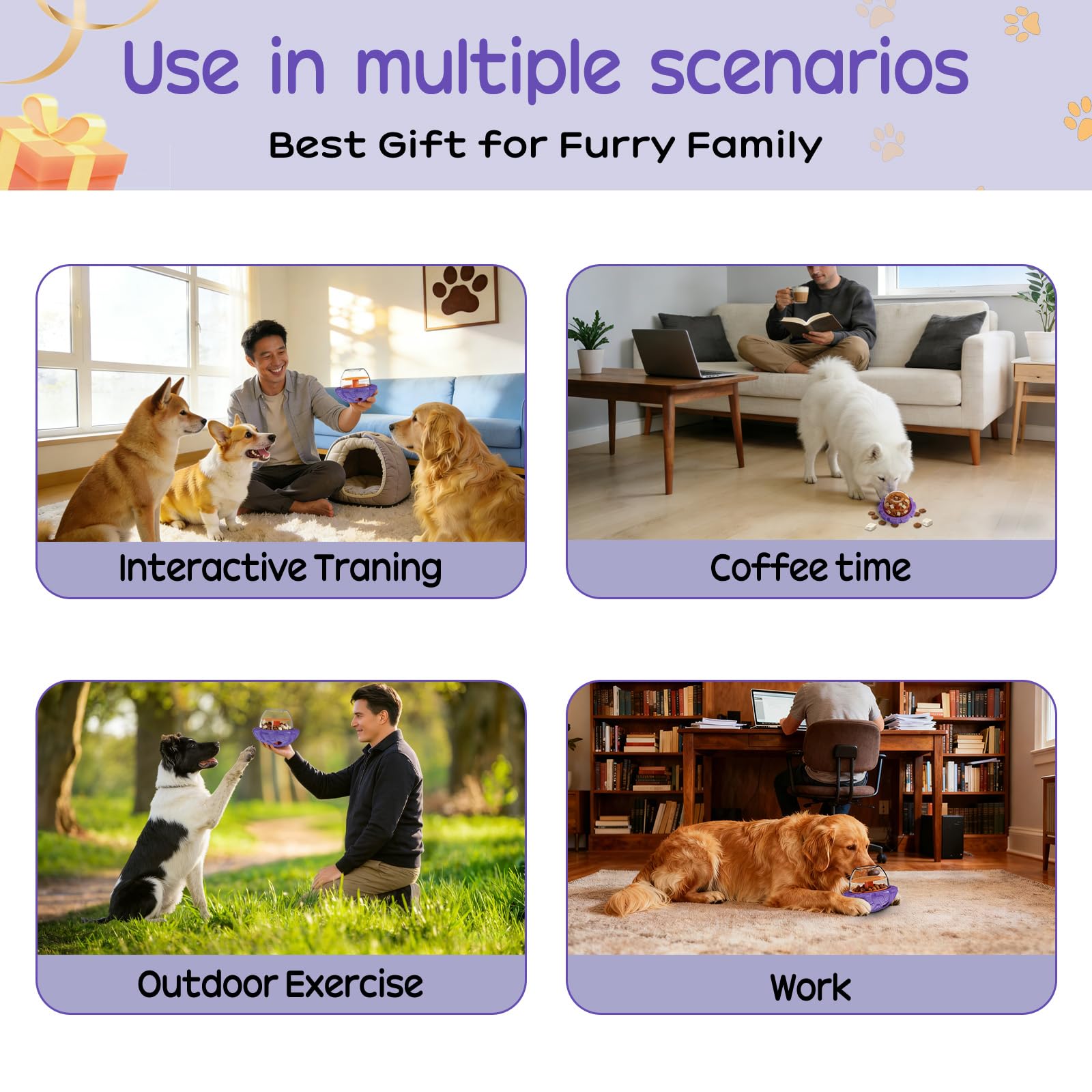 Interactive Dog Puzzle Toy for Smart, Dog Enrichment Toys to Keep Them Busy, Cognitive Dogs Toy to Stimulate Their Brain, Dog's Treat Dispensing Toys with Slow Feeder, Durable and Easy to Clean - image 5