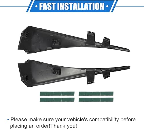 Miniatura 7 de VekAuto 1 par de fundas para limpiaparabrisas delantero compatibles con Nissan Rogue 2014-2020, plástico duradero, negro, izquierdo y derecho