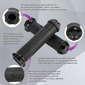 1 Pair Motorcycle Handlebar Grips for Light Bee S/X Segway X160 X260 Black