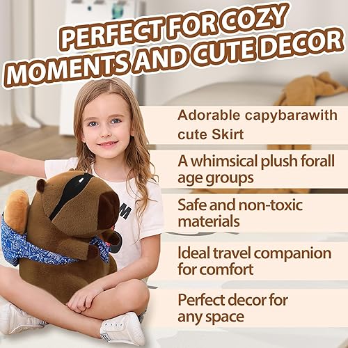 Miniatura 35 de Lindo Feliz Cumpleaños Capybara Peluche Suave Capybara Cumpleaños Peluche Kawaii Capibaras Peluches Peluches Regalo para Niños 13 pulgadas Sombrero