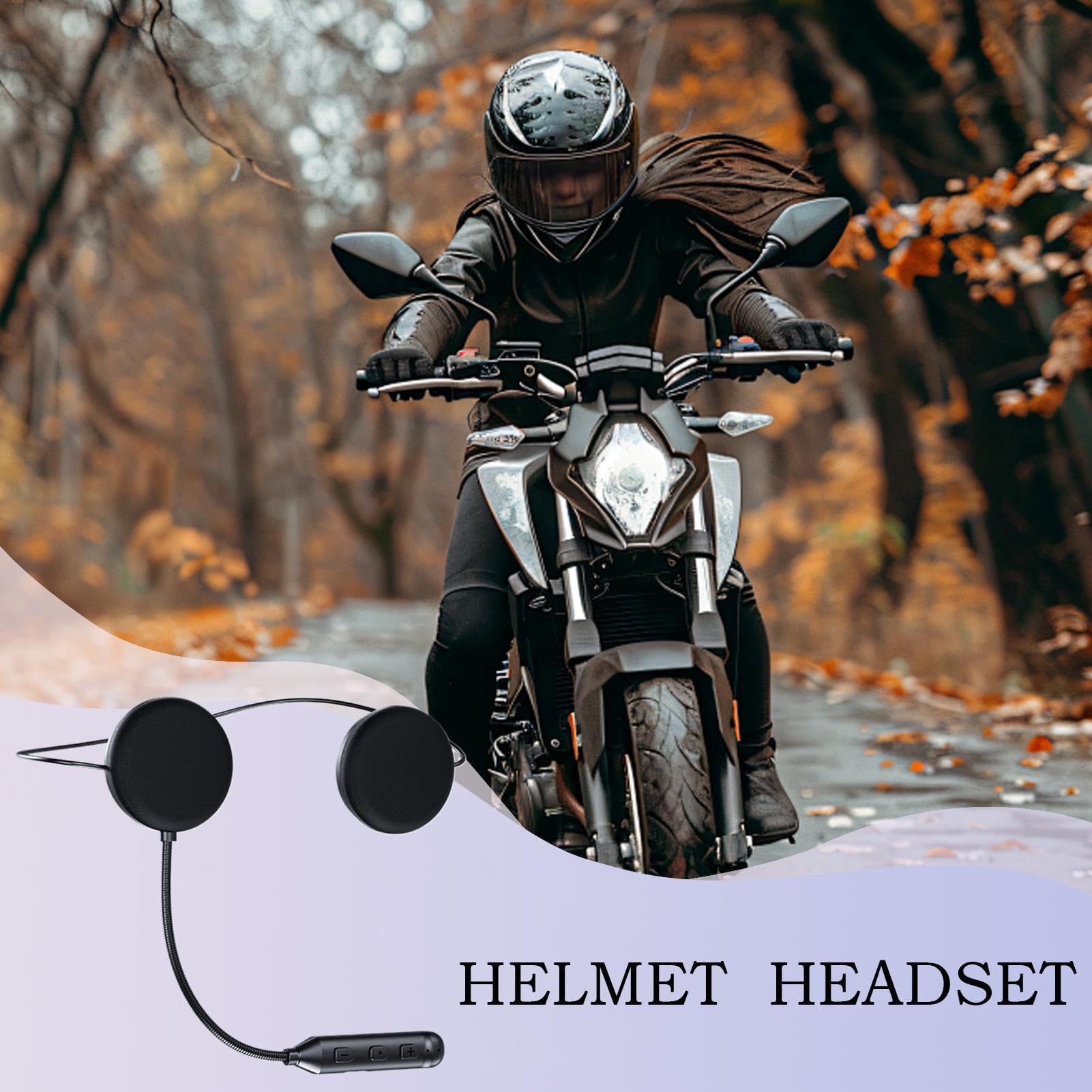 Khptop Motorcycle Helmet Bluetooth Headset,Sking Earphone,CVC Noise Cancellation Stereo Music Automatic Answering,90 Hours Playing Time High Sound Ultra-Thin Headset Black - View #13