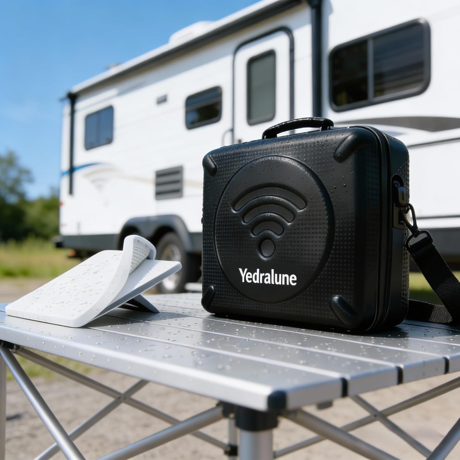 Starlink Mini Case with Silicone Cover & Reflective Stickers - EVA Hard Case for Starlink Mini Dish, Battery, Mount & Cables - Portable Waterproof Travel Bag for Outdoor, RV, Camping - Image 8